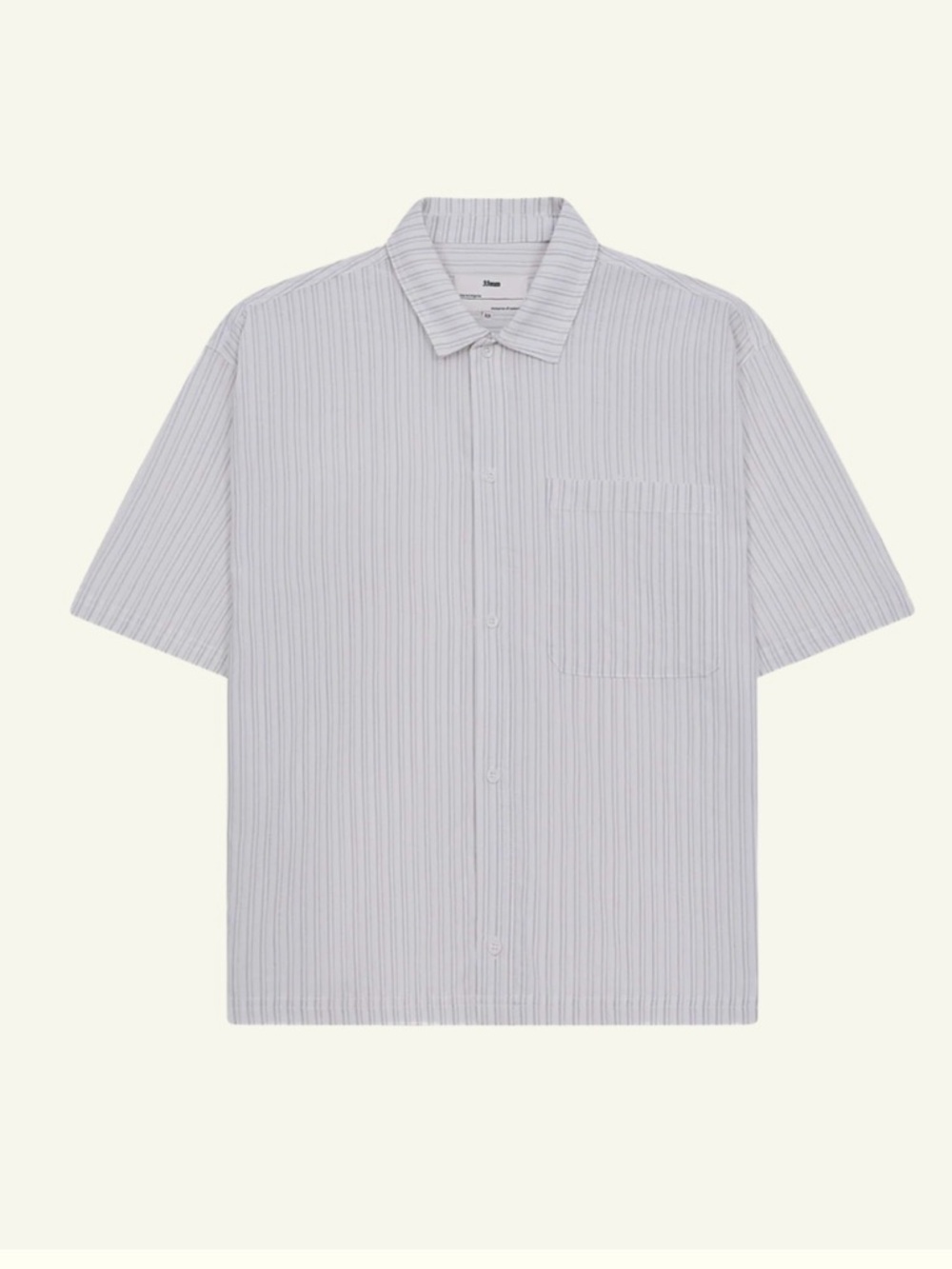 Men's Short-Sleeve Stripe Button-Up Shirt - Light Gray